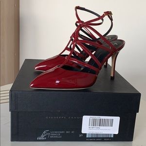 Giuseppe Zanotti Burgundy Patent Heels size 37 NEW